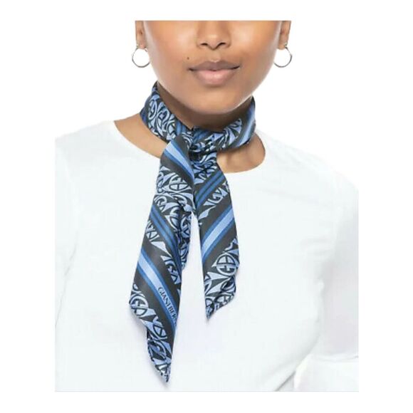 Giani Bernini Bordered Paisley Kite Scarf Blue New - Picture 1 of 7